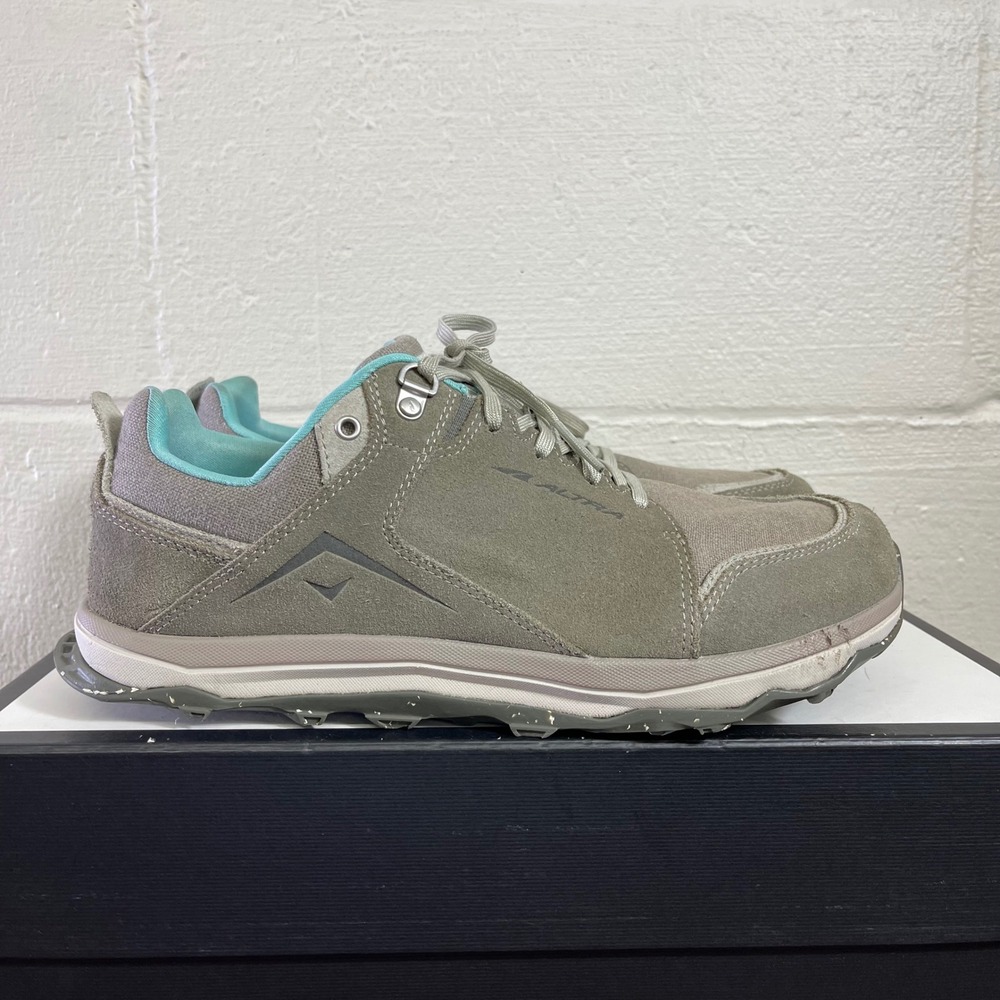 Altra Alpine AL0A5482923 Gray Teal Suede Running Shoes Sneakers Women's 10.5